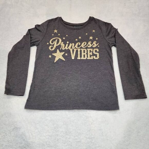 The Childrens Place Girls "Princess Vibes" Long Sleeve Shirt Gray M/M (7/8) - Picture 1 of 8